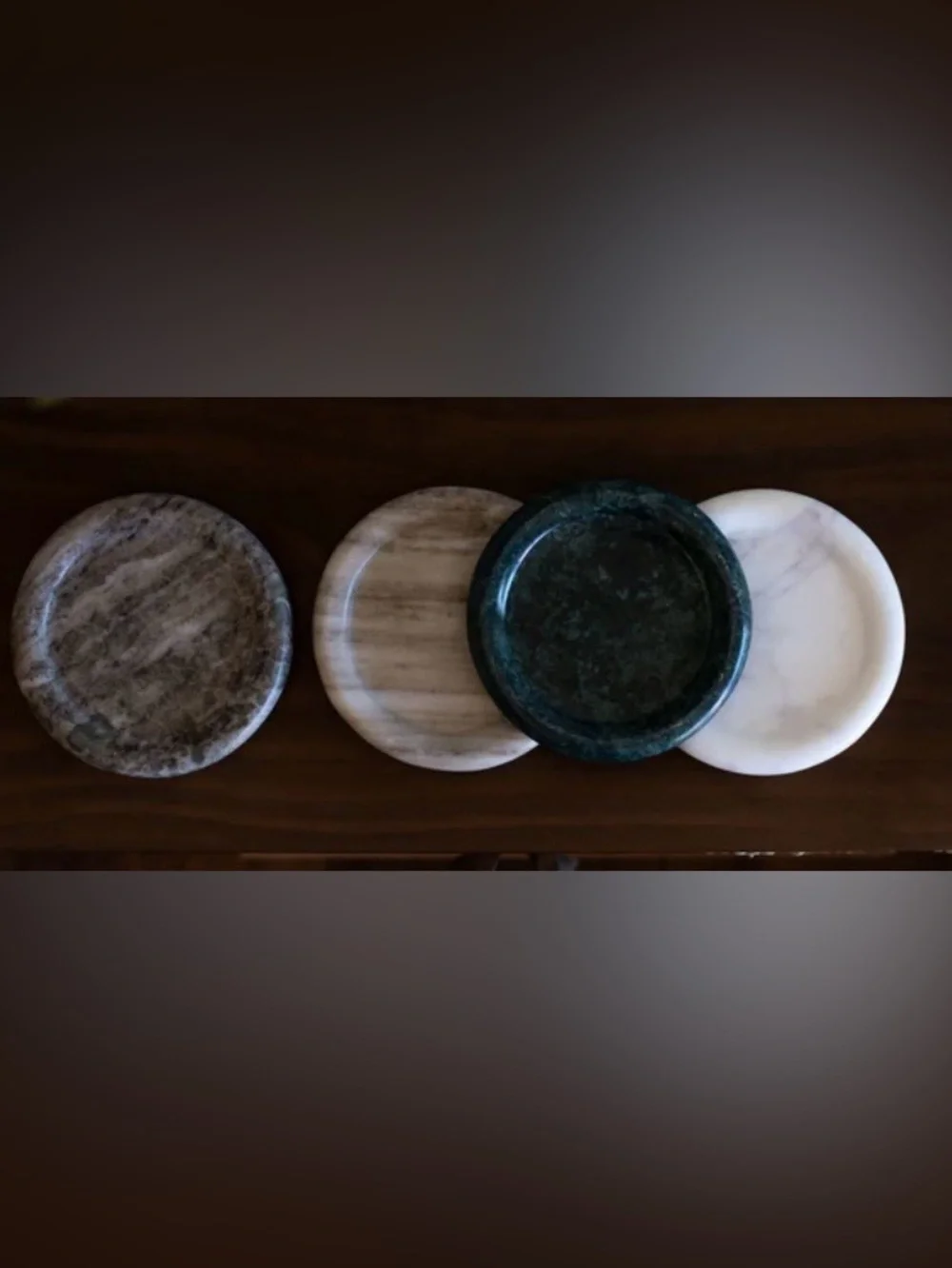 The Polished Jar Aegean Marble Coasters Set of 4 Natural Stone Decor SHIP ALONE